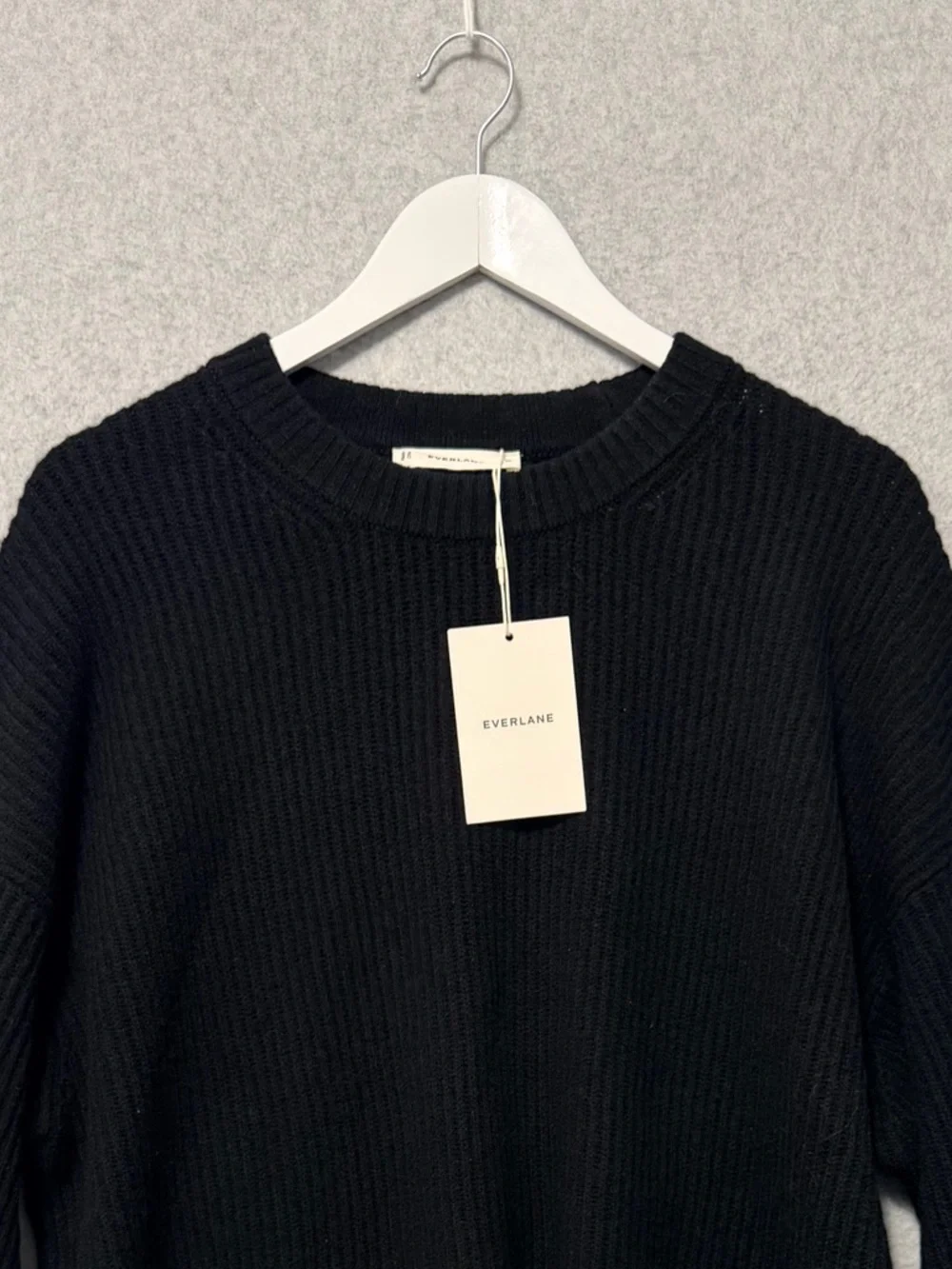 Everlane Cocoon Crew Sweater in Wool Cashmere NWT Size XL Black Cozy Minimalist